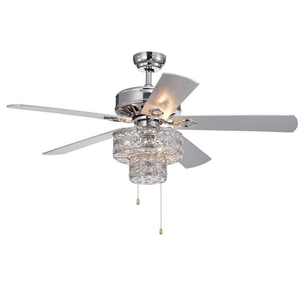 Shang Chrome 52 Inch 5 Blade Ceiling Fan Overstock 22991980