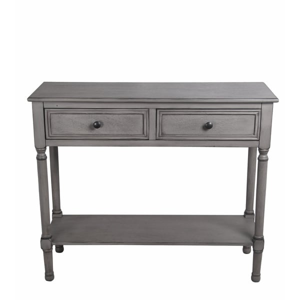 2 Drawer Provincial Gray Accent Console Table