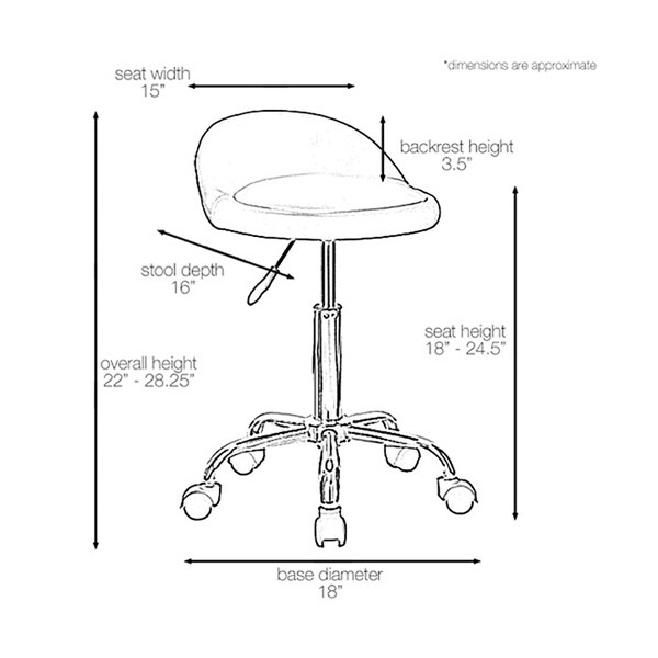 Juno Adjustable Height Massage Stool w/Wheels