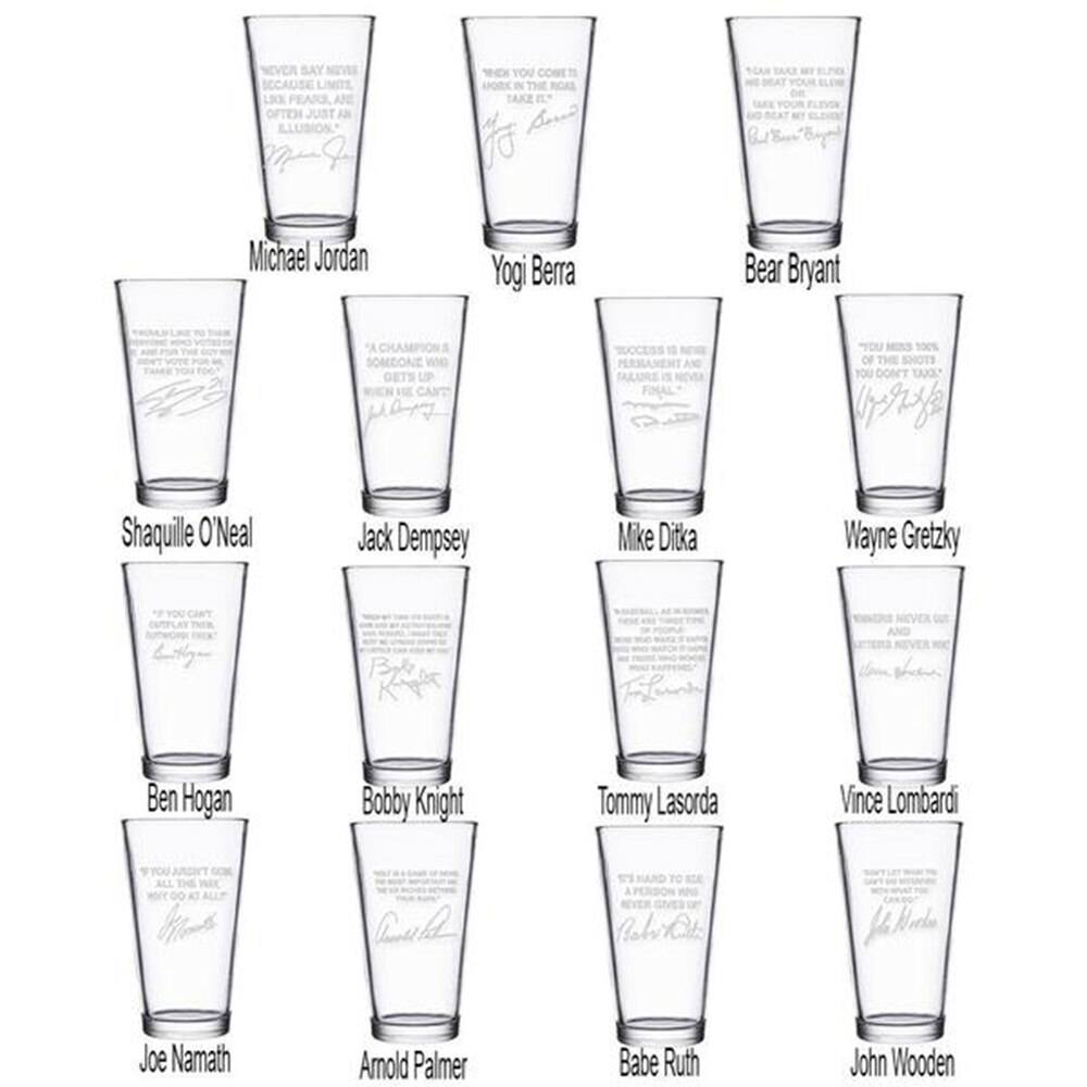 Sports Quotes Personalized Beer Glasses - All 15 Quotes