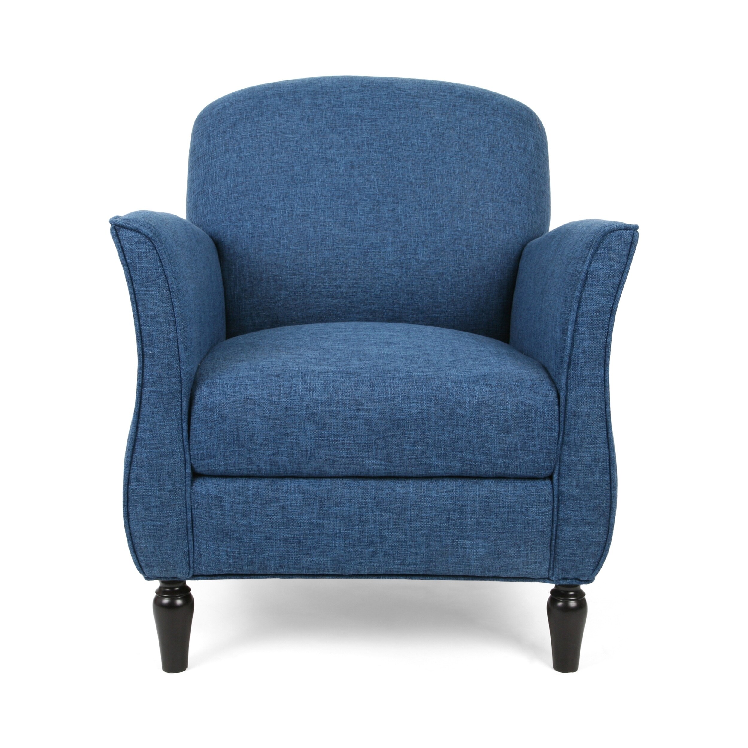 blue tweed armchair