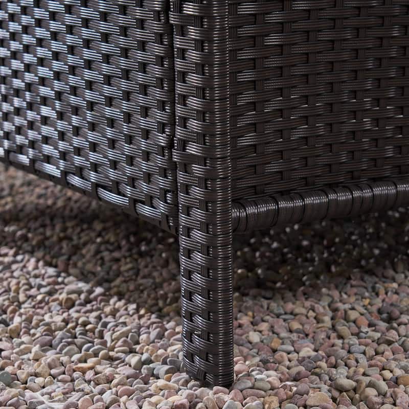 St. Marta Conversation Set with Fire Pit Cushioned Wicker Club Chairs(Set of 4) by Christopher Knight Home