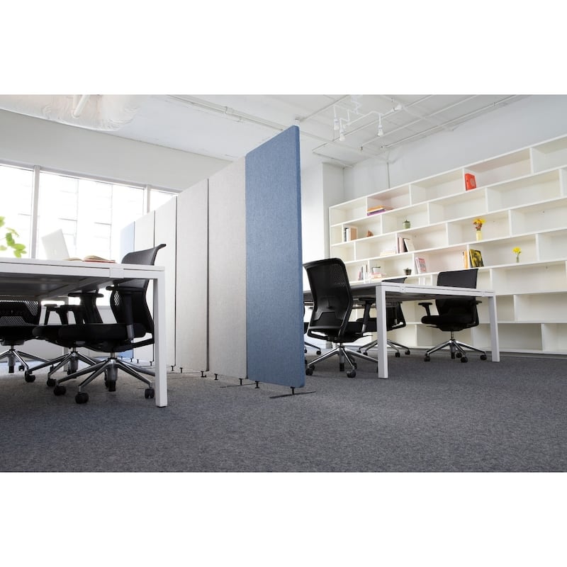 Luxor Reclaim Office, Classroom Wall Partition Freestanding Acoustic Room Divider, Expansion Panel- Misty Gray - Not Available