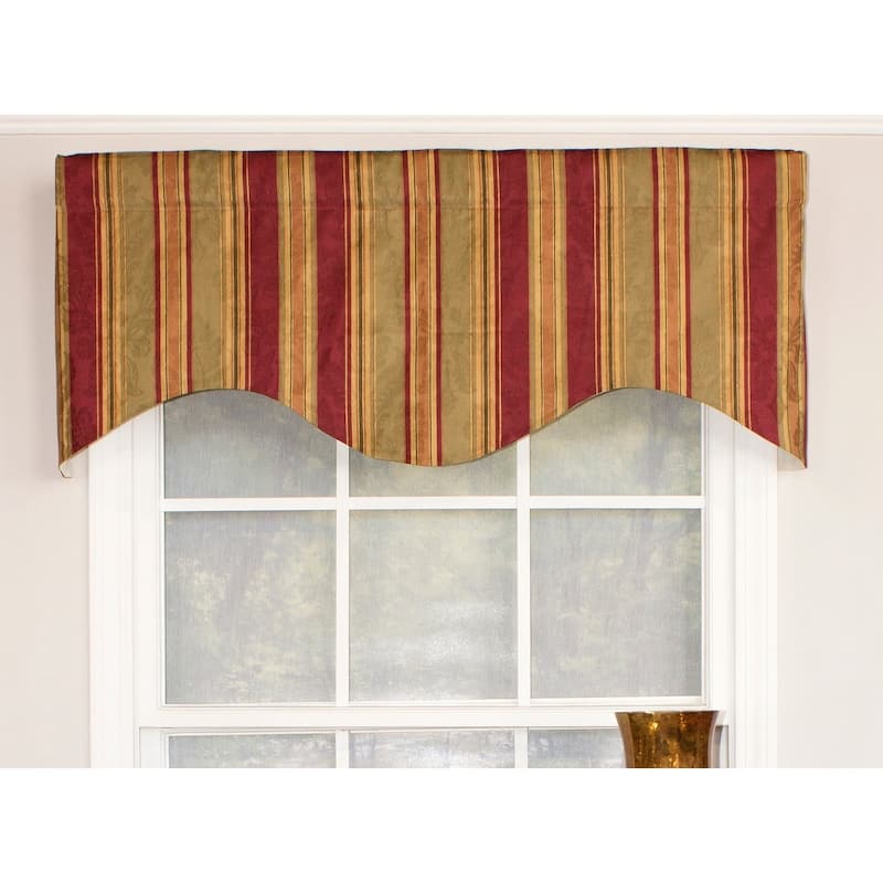 RLF Home Nigel Stripe Cornice Window Valance - Rust