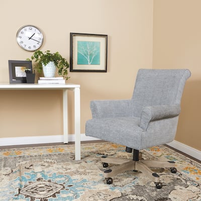 OSP Home Furnishings Megan Office Chair with Grey Wash Wood Base