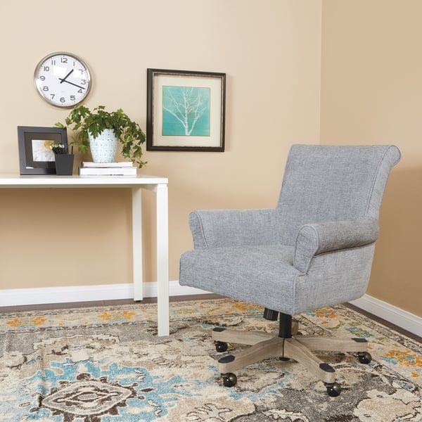 OSP Home Furnishings Megan Office Chair with Grey Wash Wood Base - On Sale  - Overstock - 22999285
