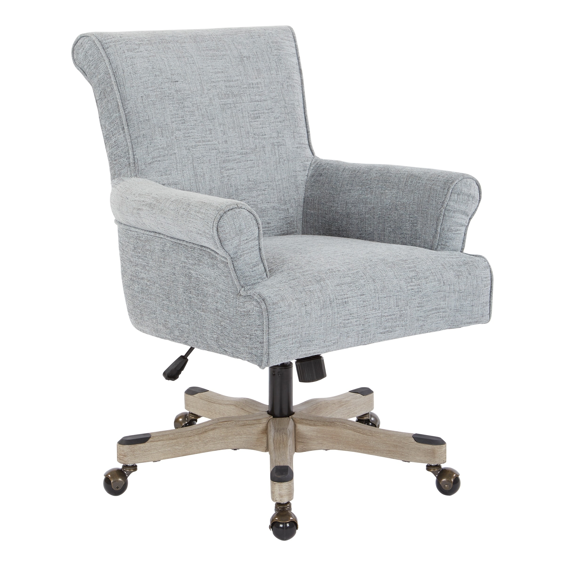 Office Star Products OSP Home Furnishings Megan Office Chair with Grey Wash Wood Base