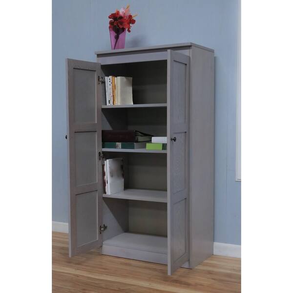 Shop Concepts In Wood Multi Use Storage Cabinet Coastal White 4 Shelves Overstock 22999979