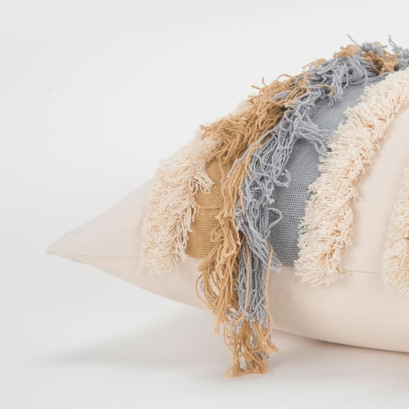 Natural/ Multi-Colored Stripe Natural Decorative Pillow Cover