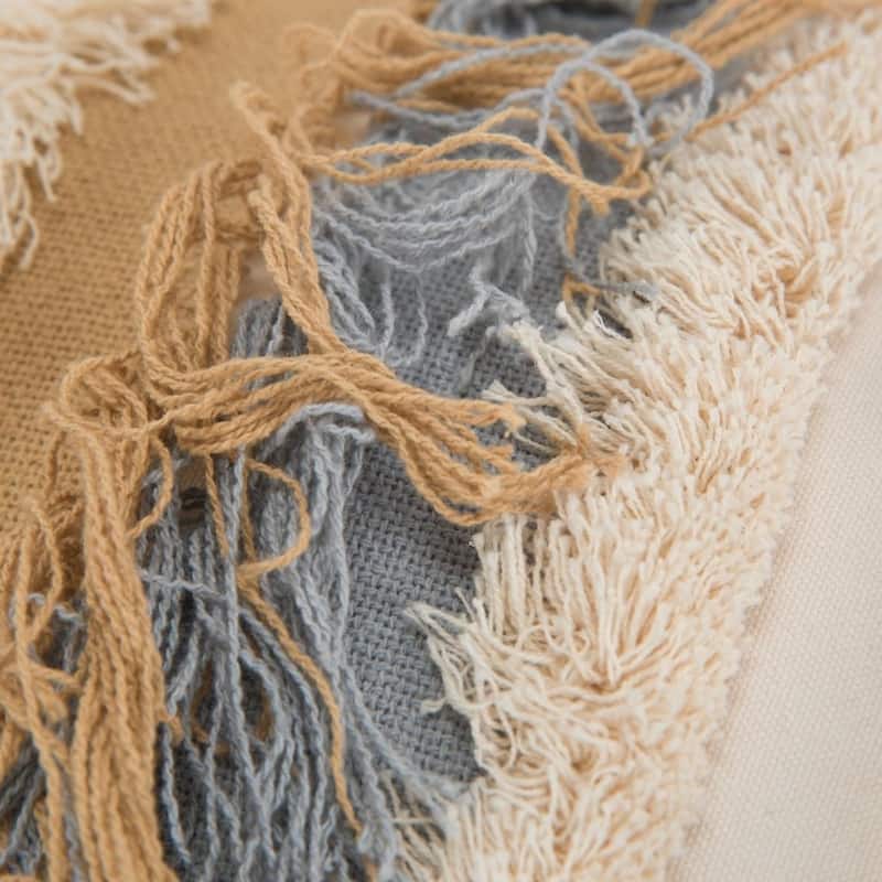 Natural/ Multi-Colored Stripe Natural Decorative Pillow Cover