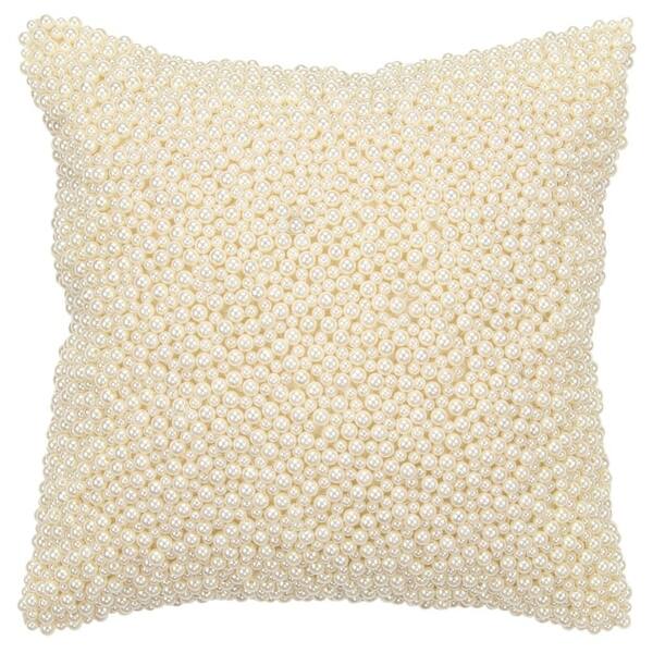 Shop Rizzy Home Pearl Beaded Ivory Decorative Poly Filled Pillow