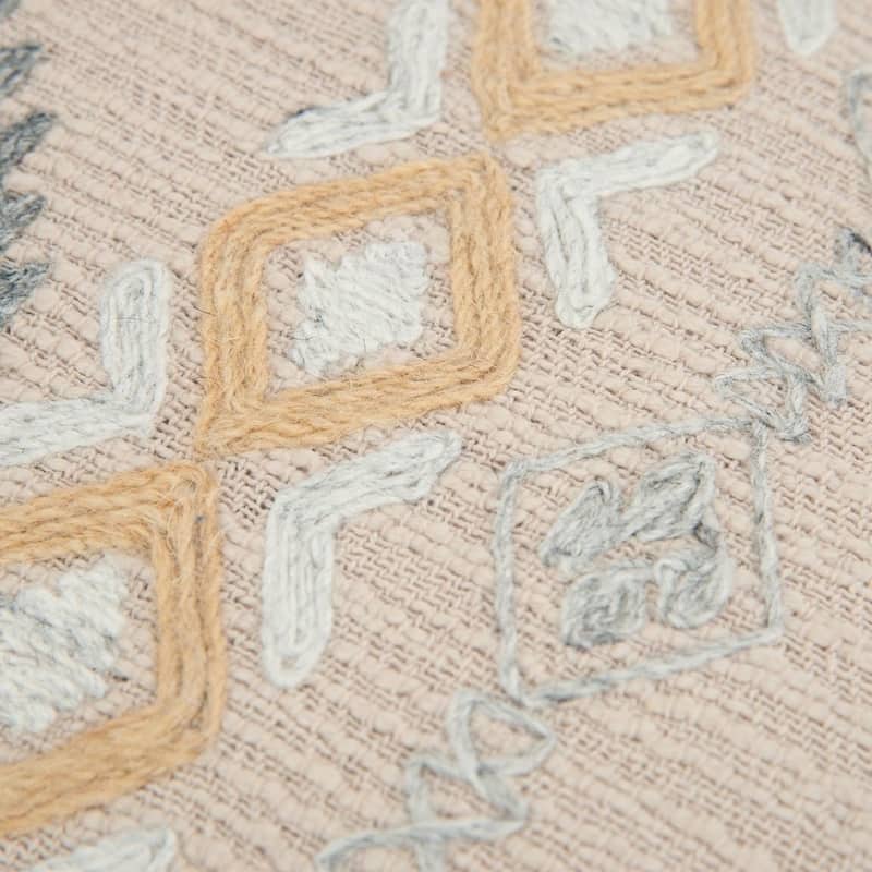 Geometric Natural Decorative Down Filler Pillow