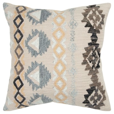 Geometric Natural Decorative Down Filler Pillow