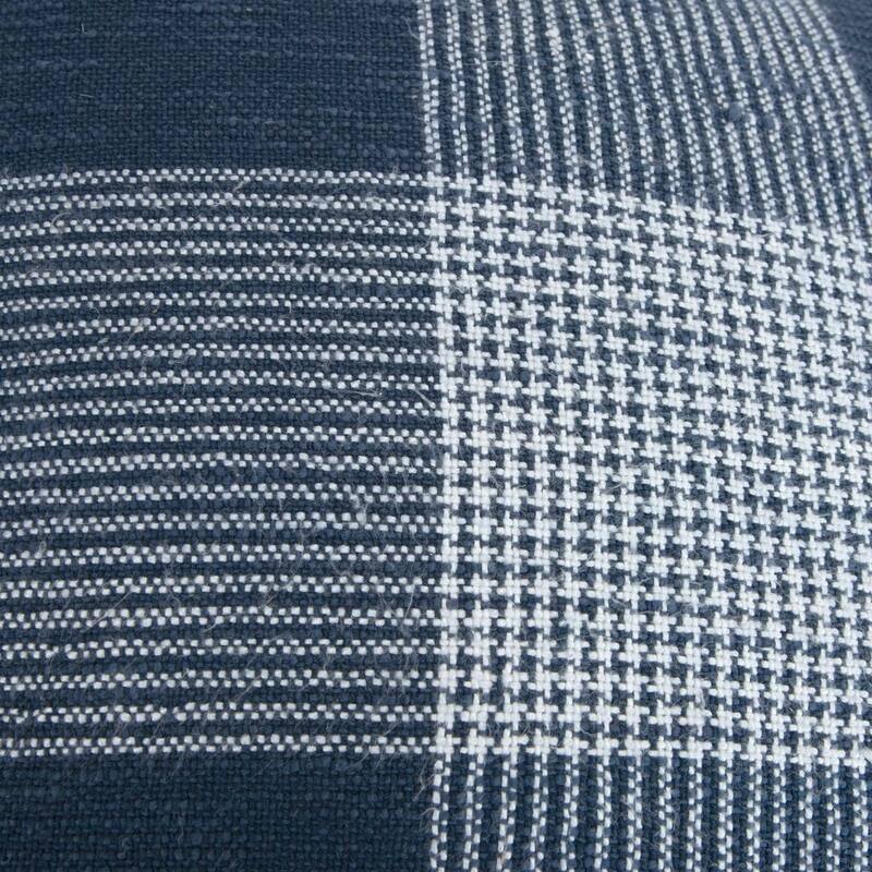 Plaid Indigo/White Decorative Pillow Cover