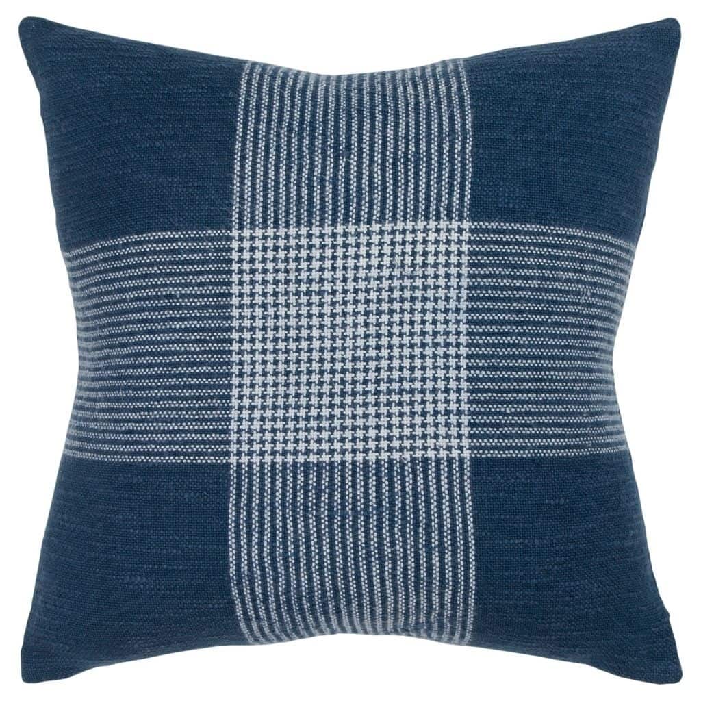 Plaid Indigo/White Decorative Pillow Cover