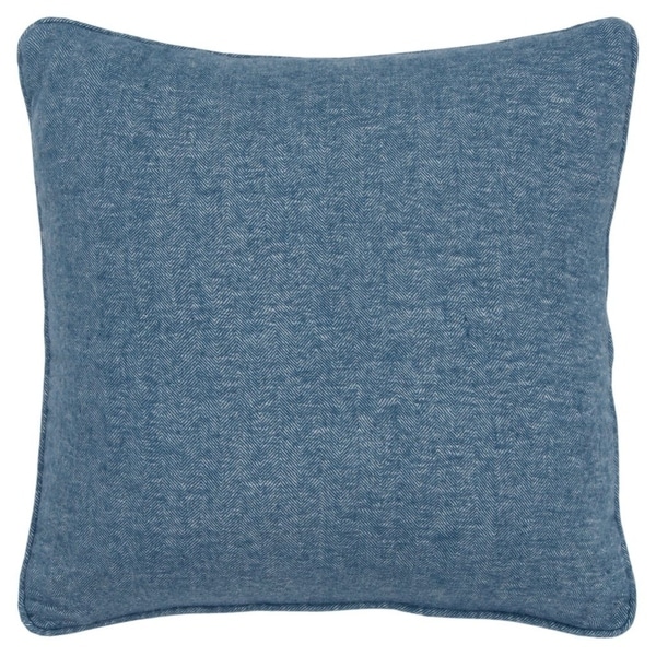 Rizzy Home Solid Blue Decorative Down Filler Pillow - 20"x20"