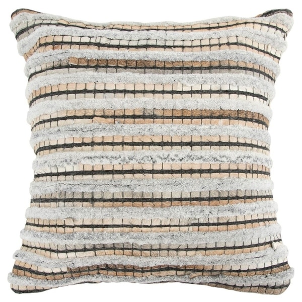 Rizzy Home Stripe Natural/Beige Donny Osmond Home - 20"x20"