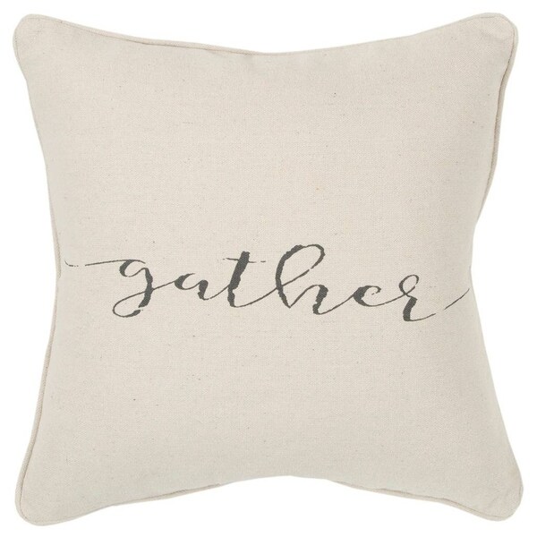 Rizzy Home Sentiment Natural Decorative Poly Filled Pillow - 20"x20"