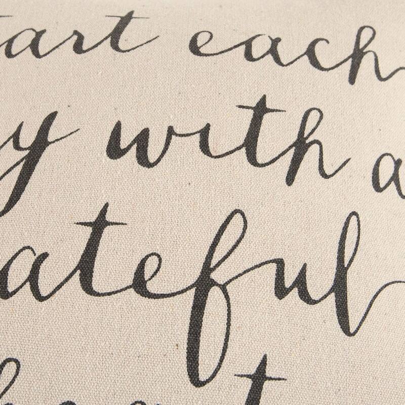 "Start each day with a grateful heart" Pillow Cover