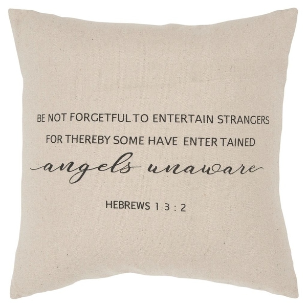 Rizzy Home Sentiment Natural Decorative Down Filler Pillow - 20"x20"