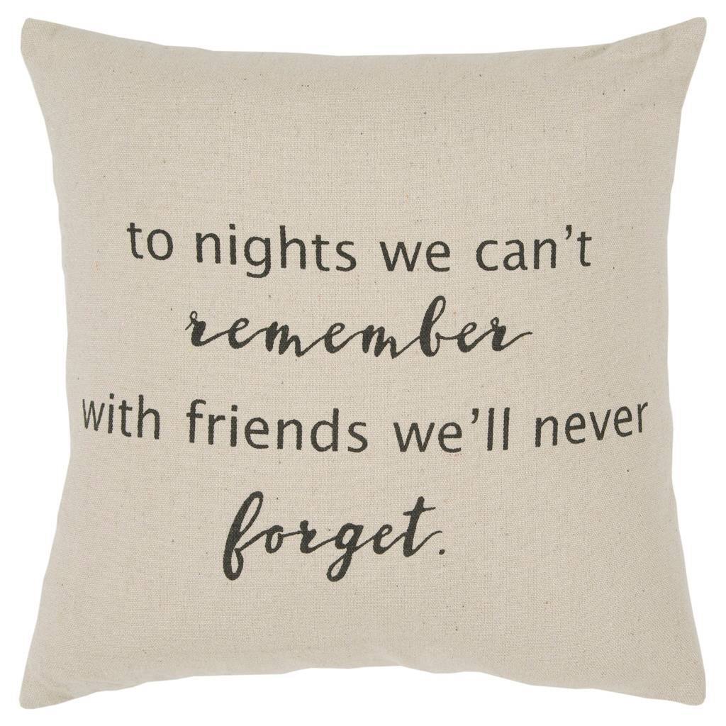 "To Nights We Can't Remember..." Pillow