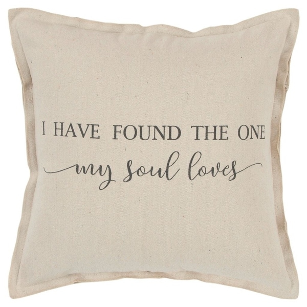 Rizzy Home Sentiment Natural Decorative Down Filler Pillow - 20"x20"