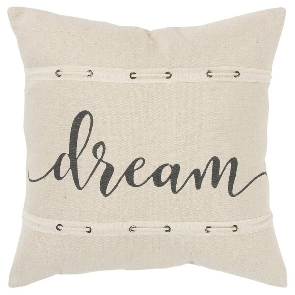 Rizzy Home Sentiment Natural Decorative Poly Filled Pillow - 20"x20"
