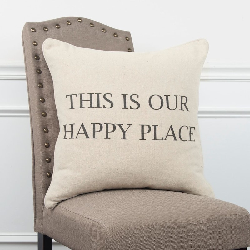 "THIS IS OUR HAPPY PLACE" Pillow Cover