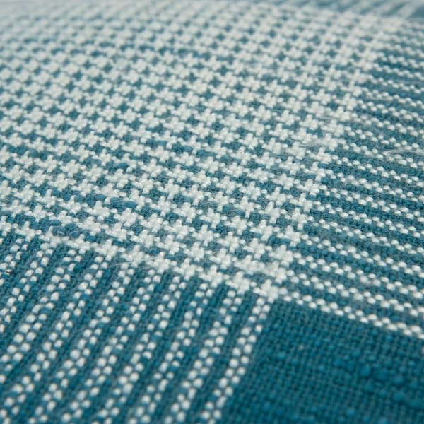 Rizzy Home Plaid Dark Teal/White Decorative Down Filler Pillow - 20"x20"