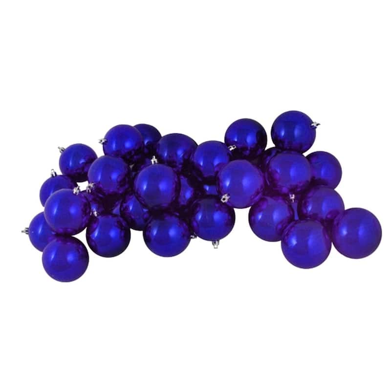 32ct Shatterproof Shiny Royal Blue Christmas Ball Ornaments 3.25" (80mm)