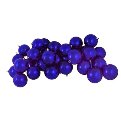 32ct Shatterproof Shiny Royal Blue Christmas Ball Ornaments 3.25" (80mm)