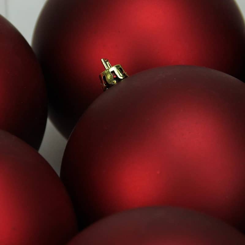 12ct Matte Red Hot Shatterproof Christmas Ball Ornaments 4" (100mm)