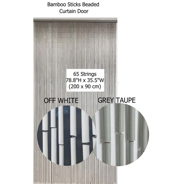 Bamboo Sticks Beaded Curtain Doorway 65 Strings 78.8"H x 35.5"W - 78.8h x 35.5 inch /200x90 cm - 78.8h x 35.5 inch /200x90 cm. Opens flyout.