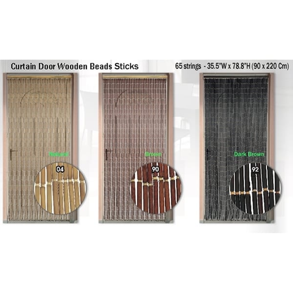 Shop Evideco Wooden Sticks Beaded Curtain Doorway 65 Strings