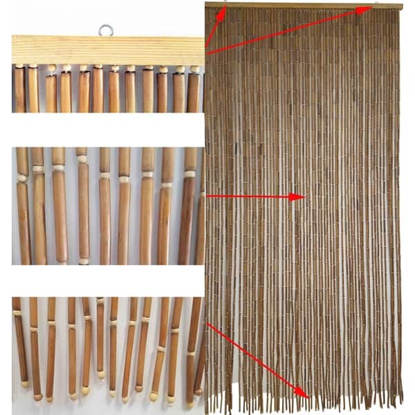 Shop Evideco Wooden Sticks Beaded Curtain Doorway 65 Strings