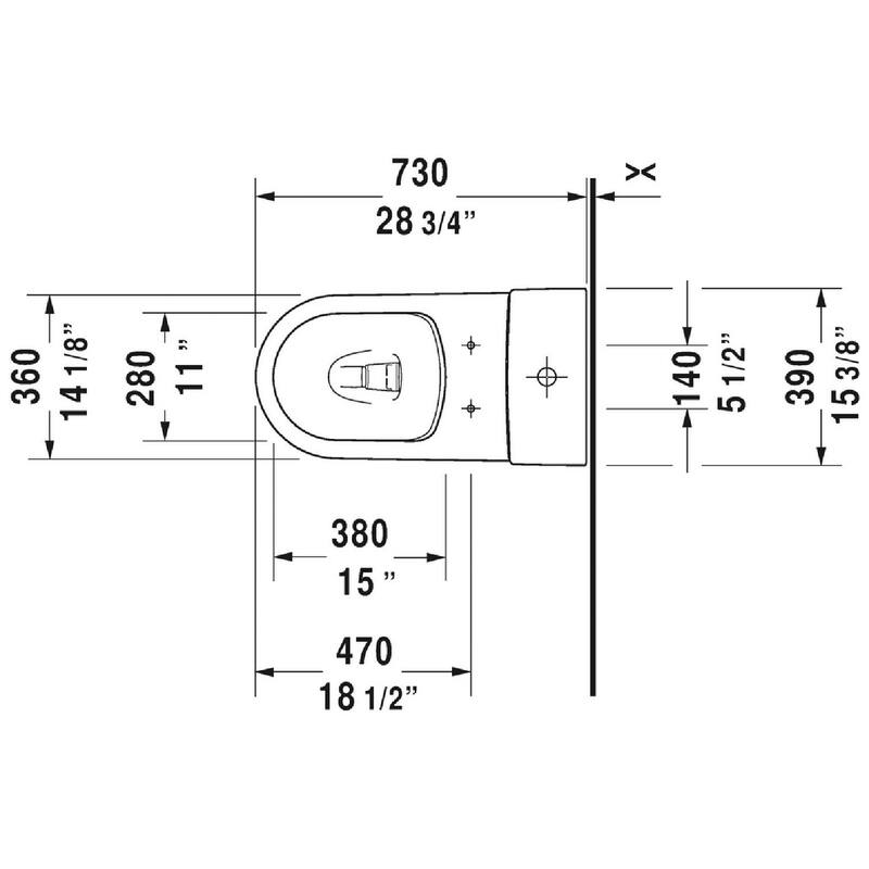 Duravit ME by Starck One Piece Elongated Rimless White Toilet
