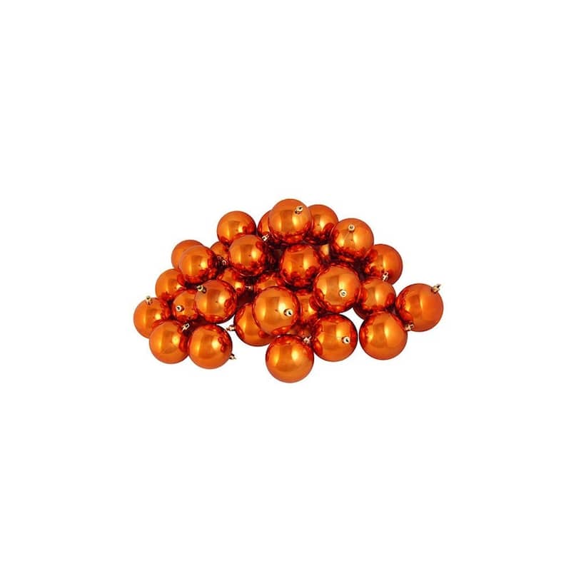 60ct Burnt Shatterproof Christmas Ball Ornaments 2.5" (60mm).