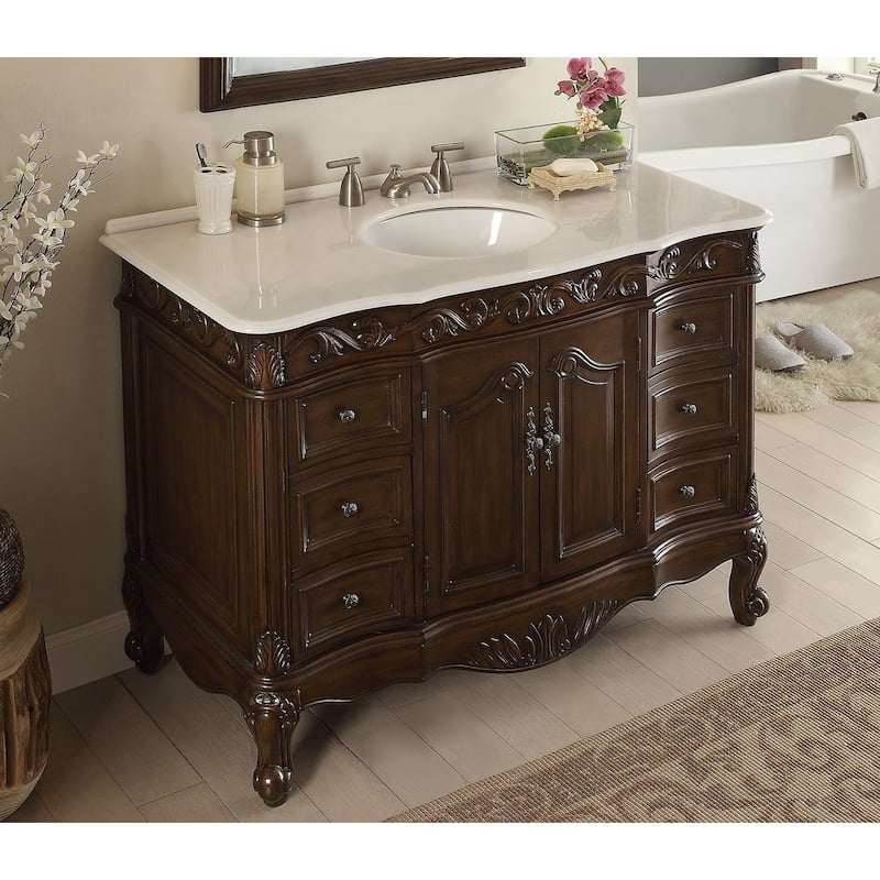 48" Benton Collection Beckham Classic Brown Bathroom Vanity