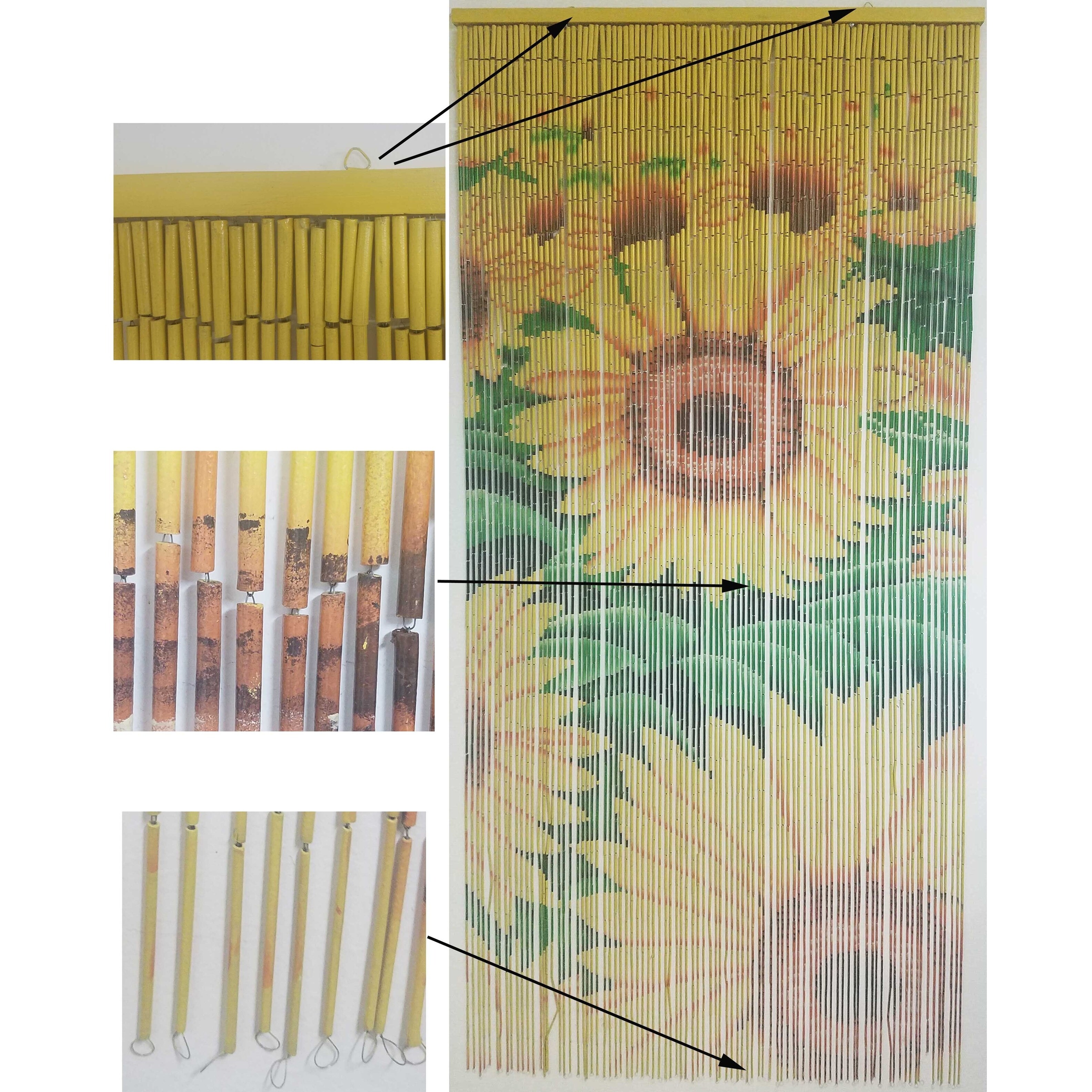 Shop Evideco Bamboo Beaded Curtain Doorway 90 Strings 78 8 H X