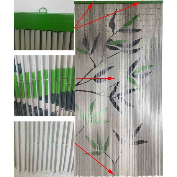 Shop Evideco Bamboo Beaded Curtain Doorway 90 Strings 78 8 H X