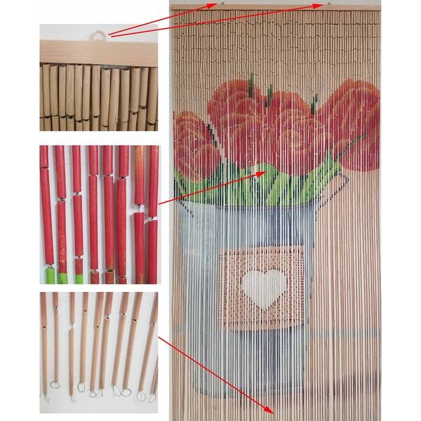 Shop Evideco Bamboo Beaded Curtain Doorway 90 Strings 78 8 H X