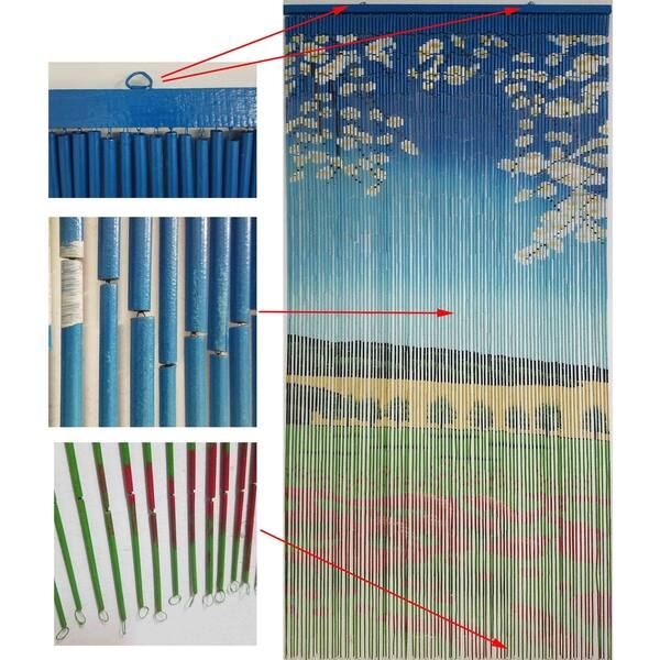 Shop Evideco Bamboo Beaded Curtain Doorway 90 Strings 78 8 H X