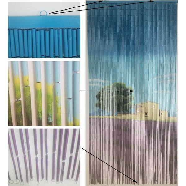 Shop Evideco Bamboo Beaded Curtain Doorway 90 Strings 78 8 H X