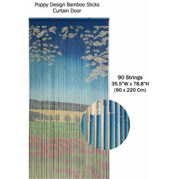 Shop Evideco Bamboo Beaded Curtain Doorway 90 Strings 78 8 H X