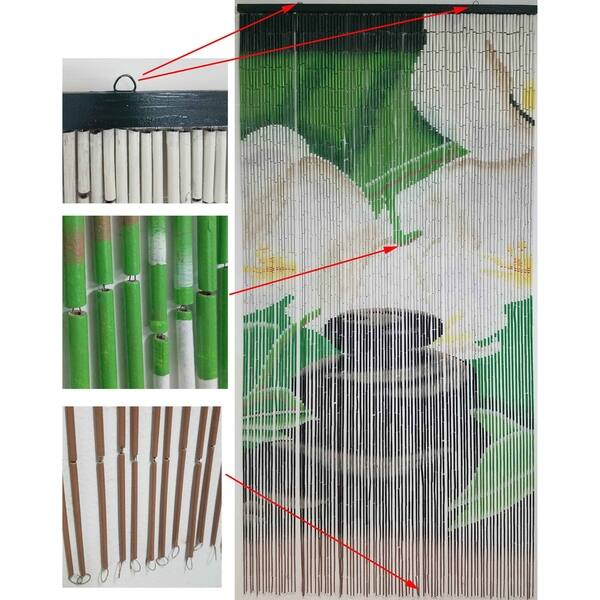 Shop Evideco Bamboo Beaded Curtain Doorway 90 Strings 78 8 H X