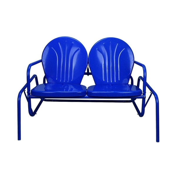 41 Electric Blue Retro Metal Tulip Outdoor Double Glider 41 Electric Blue Retro Metal Tulip Outdoor Double Glider Free Shipping Today 23004528