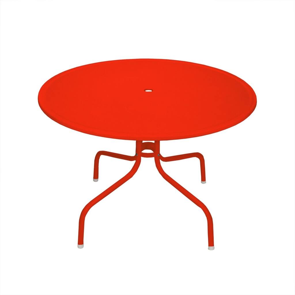 39.25" Red Retro Metal Tulip Outdoor Dining Table