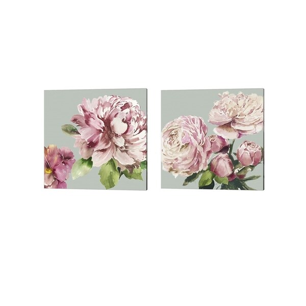 Asia Jensen 'Pink Peony' Canvas Art (Set of 2)