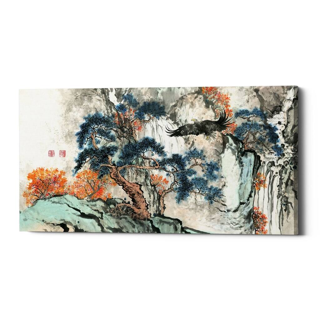 Epic Graffiti "Bird's Eye View" by River Han, Giclee Canvas Wall Art, 30"x60" - 30" x 60"