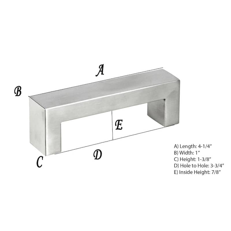 4-1/4-Inch Contemporary Stainless Steel Bold Design Cabinet Bar Pull Handle (Set of 25)